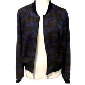 Sanctuary extra small Camo Bomber Jacket - Blue and Black